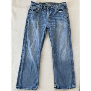 BKE Tyler Slim Jeans Mens 34 Blue Medium Wash Straight Leg ABM4238